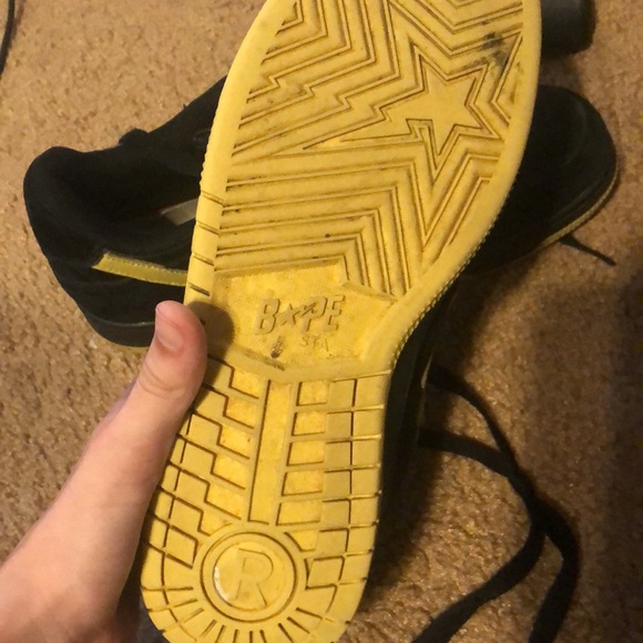 bape sk8 sta black electric yellow - Picture 5 of 6